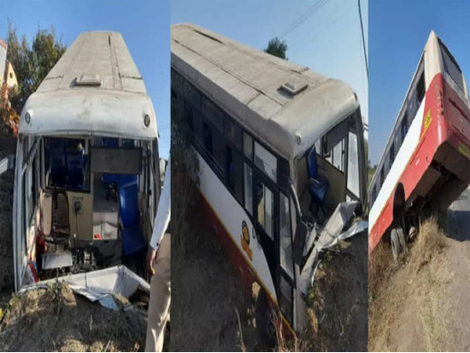महाराष्ट्र : लातूर में रोडवेज बस पलटने से 30 यात्री घायल